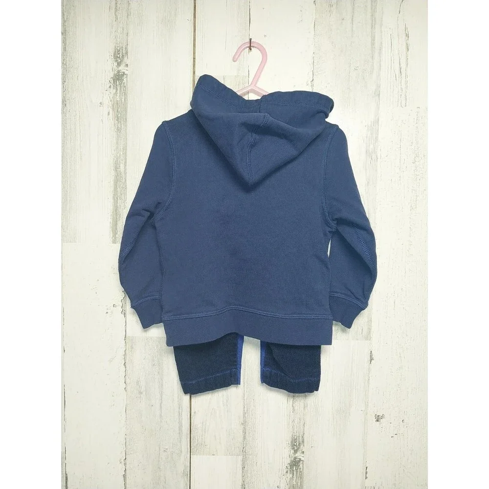 Hanna Andersson Boys 2T 85 cm Blue Hoodie And Pull On Corduroy Pants